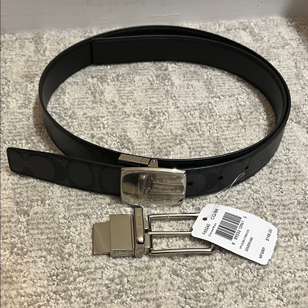 Coach Black Belt with Silver Buckle